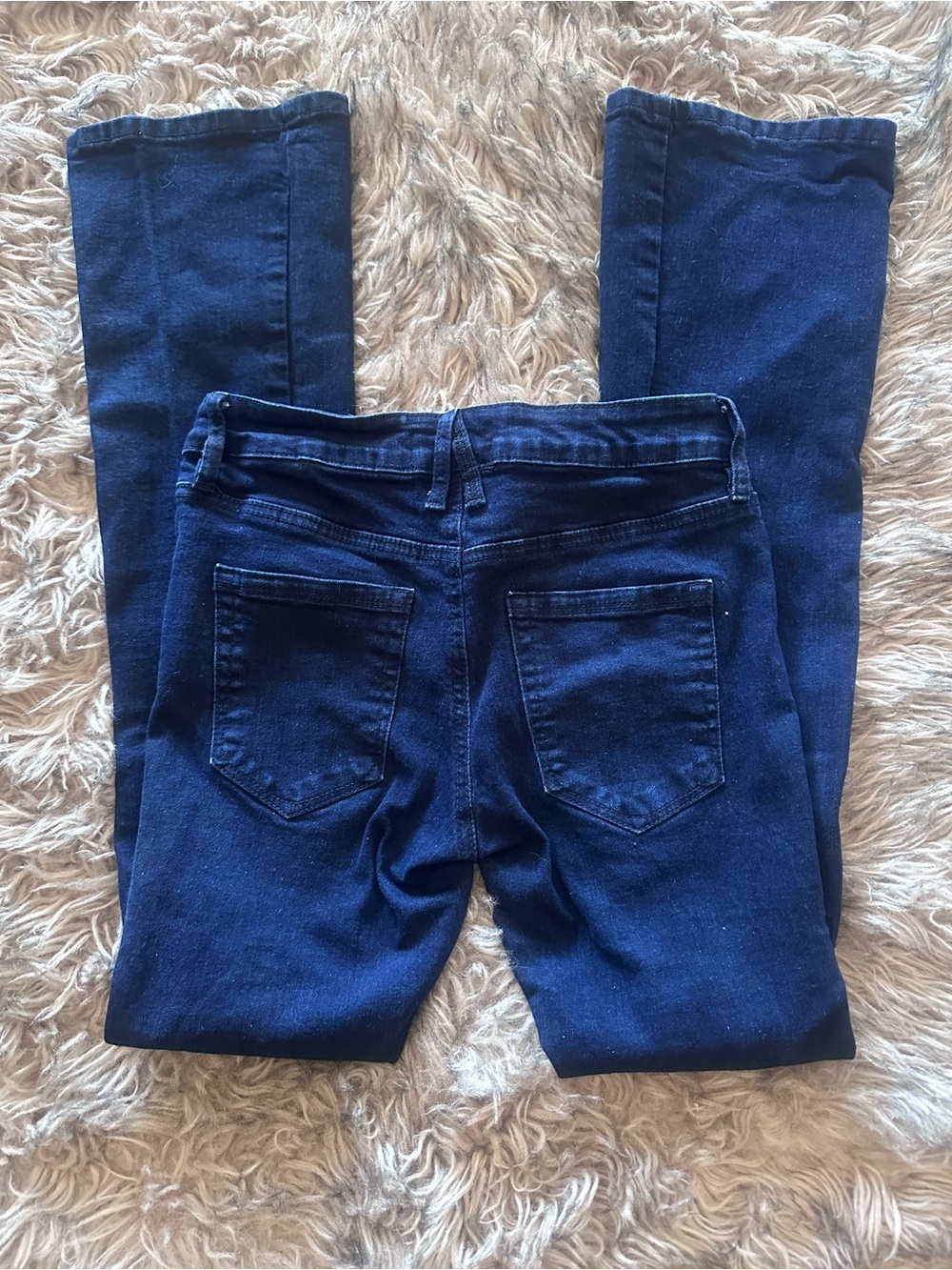 Women's Navy Boot Cut Jeans with Stretch